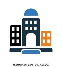 Architecture, building, commercial icon. Editable vector logo.
