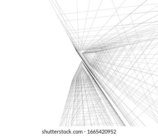 concepto de construcción de arquitectura Ilustración vectorial 3d 