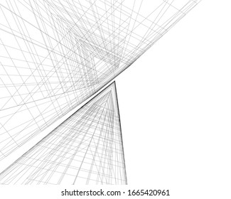 concepto de construcción de arquitectura Ilustración vectorial 3d 