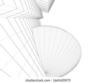 architecture building concept 3d vector illustration 