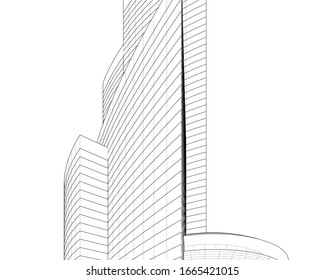 architecture building concept 3d vector illustration 