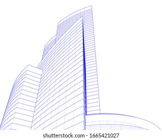architecture building concept 3d vector illustration 