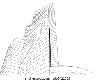 architecture building concept 3d vector illustration 