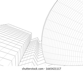 architecture building concept 3d vector illustration 