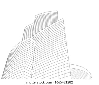 concepto de construcción de arquitectura Ilustración vectorial 3d 