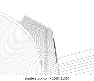 architecture building concept 3d vector illustration 