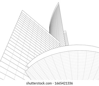 architecture building concept 3d vector illustration 