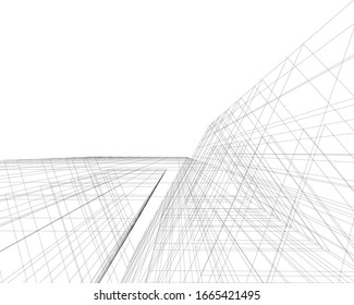 architecture building concept 3d vector illustration 