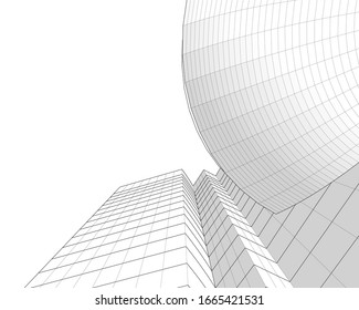 architecture building concept 3d vector illustration 