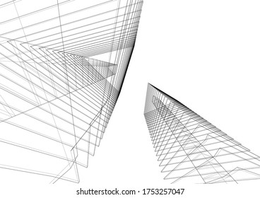 architecture building concept 3d vector illustration 