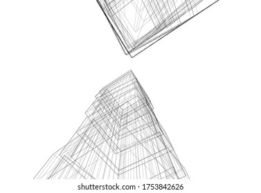architecture building concept 3d vector illustration 