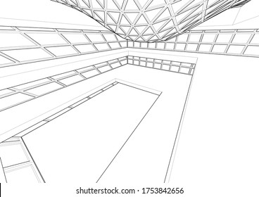 architecture building concept 3d vector illustration 