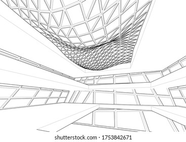 architecture building concept 3d vector illustration 
