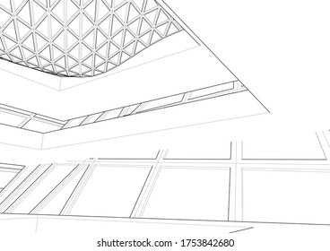 architecture building concept 3d vector illustration 