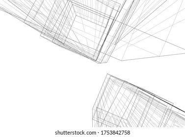 architecture building concept 3d vector illustration 