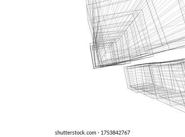 architecture building concept 3d vector illustration 