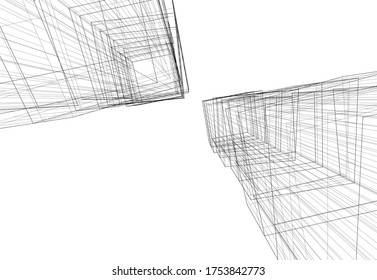 concepto de construcción de arquitectura ilustración vectorial 3d 
