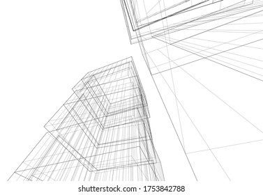 architecture building concept 3d vector illustration 