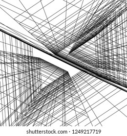 architecture building construction 3d illustration
