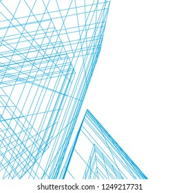 architecture building construction 3d illustration