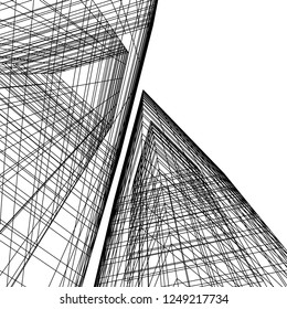 architecture building construction 3d illustration