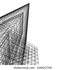 architecture building construction 3d illustration