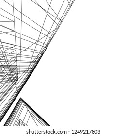 architecture building construction 3d illustration