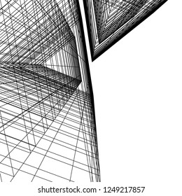 architecture building construction 3d illustration