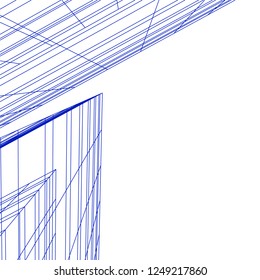 architecture building construction 3d illustration