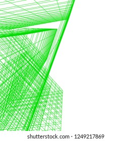 architecture building construction 3d illustration