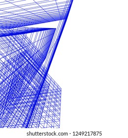 architecture building construction 3d illustration