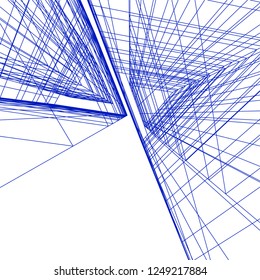 architecture building construction 3d illustration
