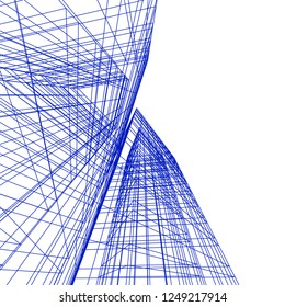 architecture building construction 3d illustration