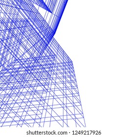 architecture building construction 3d illustration