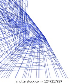 architecture building construction 3d illustration