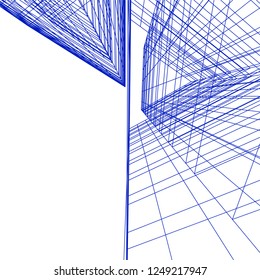 architecture building construction 3d illustration