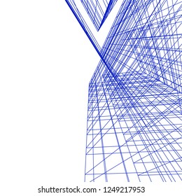 architecture building construction 3d illustration