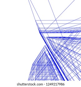architecture building construction 3d illustration