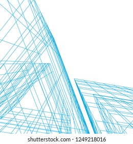 architecture building construction 3d illustration