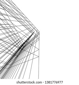 architecture building construction 3d illustration