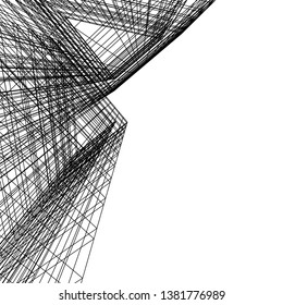 architecture building construction 3d illustration