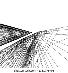 architecture building construction 3d illustration