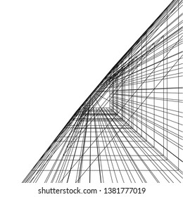 architecture building construction 3d illustration
