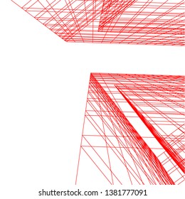 architecture building construction 3d illustration