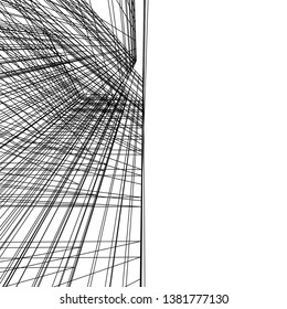 architecture building construction 3d illustration