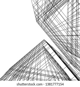 architecture building construction 3d illustration
