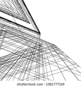architecture building construction 3d illustration