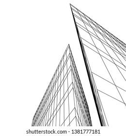 architecture building construction 3d illustration