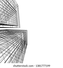 architecture building construction 3d illustration