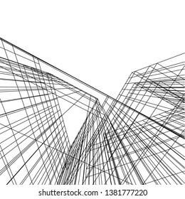 architecture building construction 3d illustration